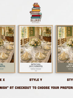 Special occasions book cover print in frame leaning in hallway – non fiction wall art
