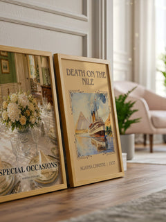 Special occasions watercolour print framed by window – literary home decor