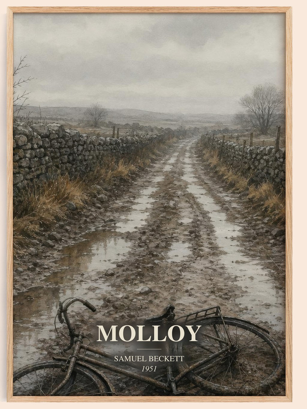 Molloy watercolour book poster by Samuel Beckett – framed literary art print