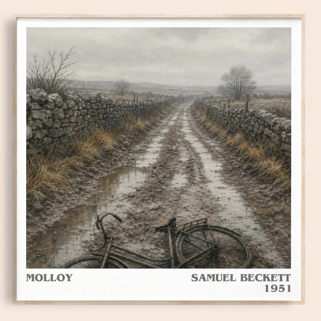 Molloy literary book poster by Samuel Beckett – framed literary art print