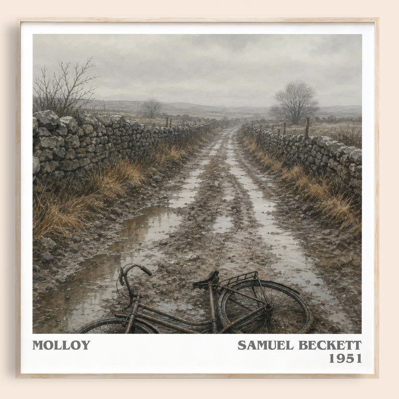 Molloy literary book poster by Samuel Beckett – framed literary art print