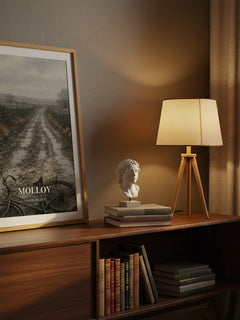 Molloy watercolour print on bookshelf – Samuel Beckett fan gift