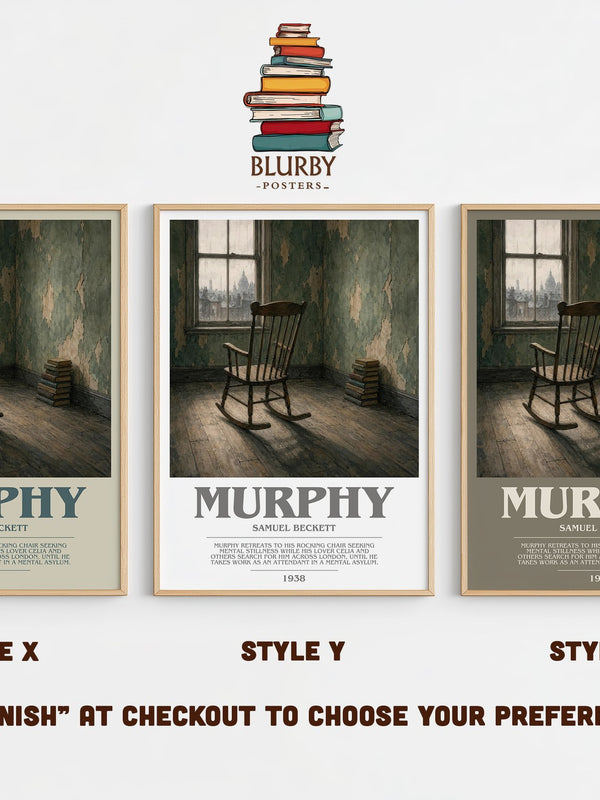 Murphy bookish print in frame leaning in hallway – literary fiction wall art