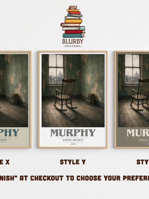 Murphy book cover print in frame leaning in hallway – literary fiction wall art