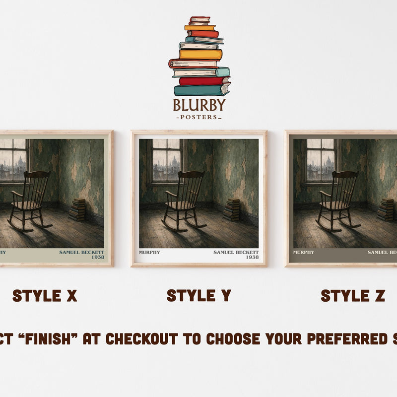 Murphy literary print in frame leaning in hallway – literary fiction wall art