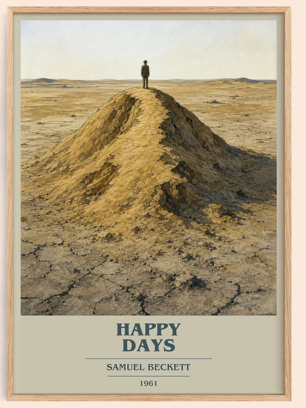Happy days book cover book poster by Samuel Beckett – framed literary art print