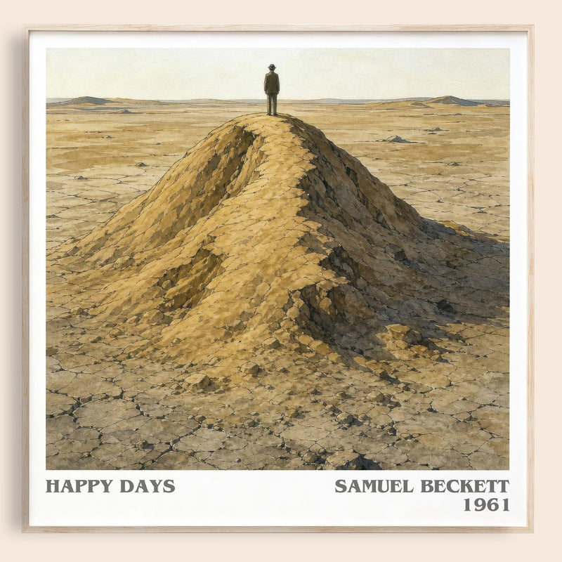 Happy days literary book poster by Samuel Beckett – framed literary art print