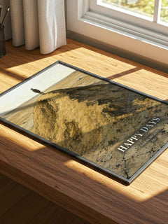 Happy days watercolour book poster framed on wall – literary fiction wall art