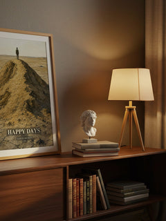 Happy days watercolour print on bookshelf – Samuel Beckett fan gift