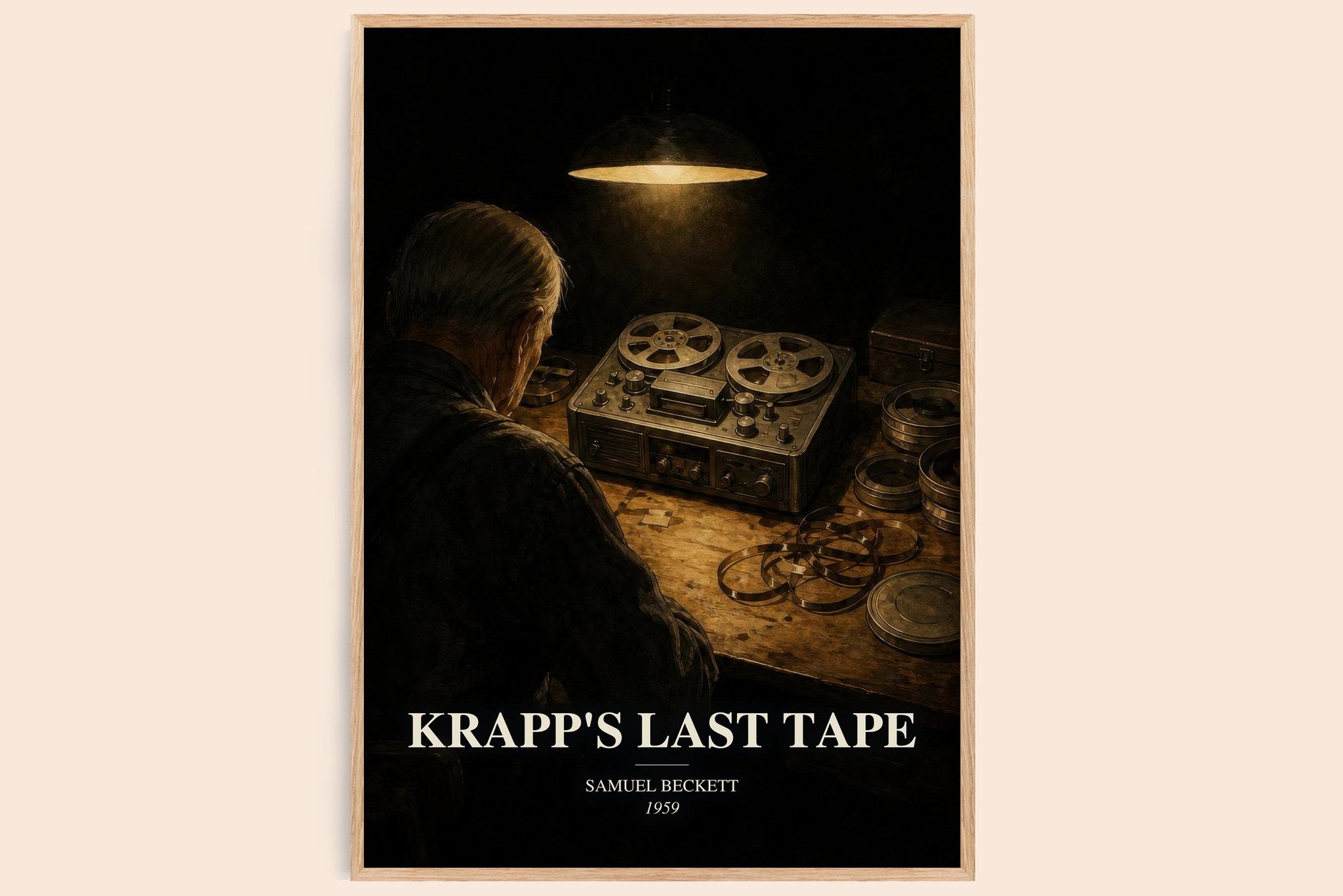 Krapp's last tape Book Watercolour Illustration by Samuel Beckett