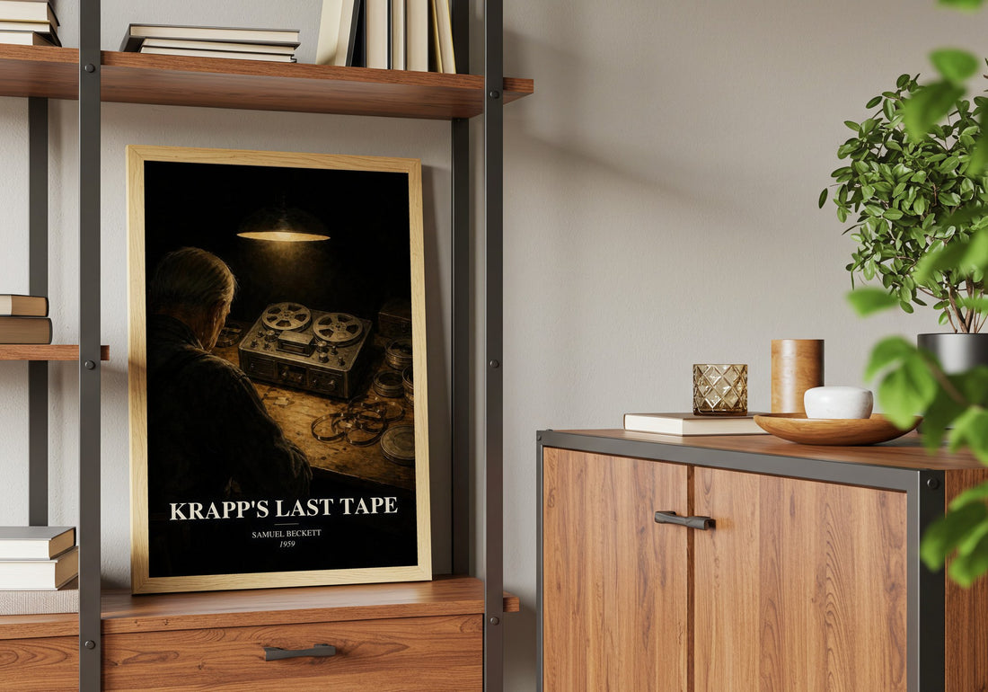 Krapp's last tape book watercolour illustration paper finish options – matte satin gloss