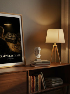 Krapp's last tape watercolour print on bookshelf – Samuel Beckett fan gift