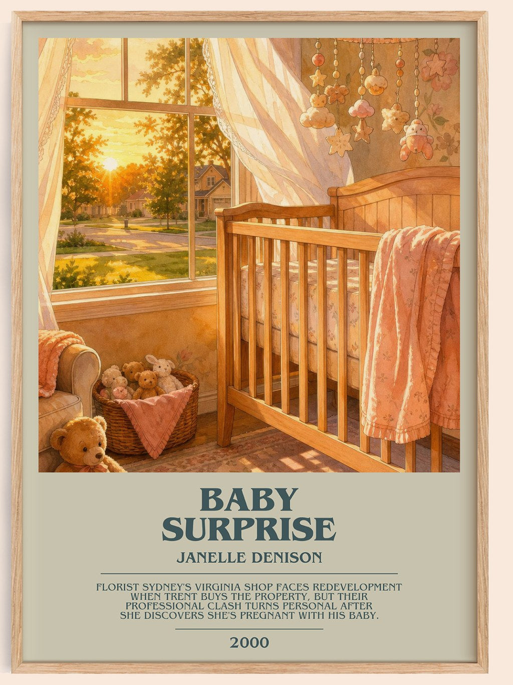 Baby Surprise bookish book poster by Janelle Denison – framed literary art print