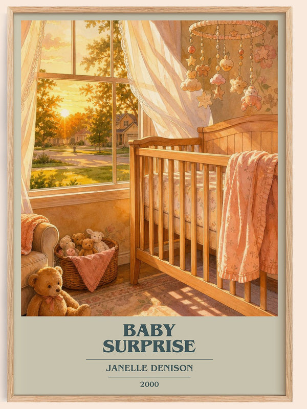 Baby Surprise book cover book poster by Janelle Denison – framed literary art print