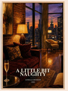 A Little Bit Naughty watercolour book poster by Janelle Denison – framed literary art print