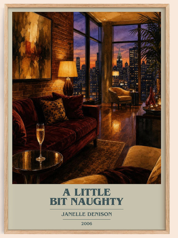 A Little Bit Naughty book cover book poster by Janelle Denison – framed literary art print