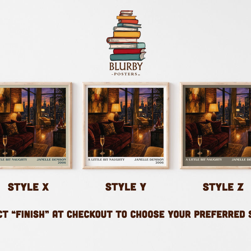 A Little Bit Naughty literary print in frame leaning in hallway – romance wall art