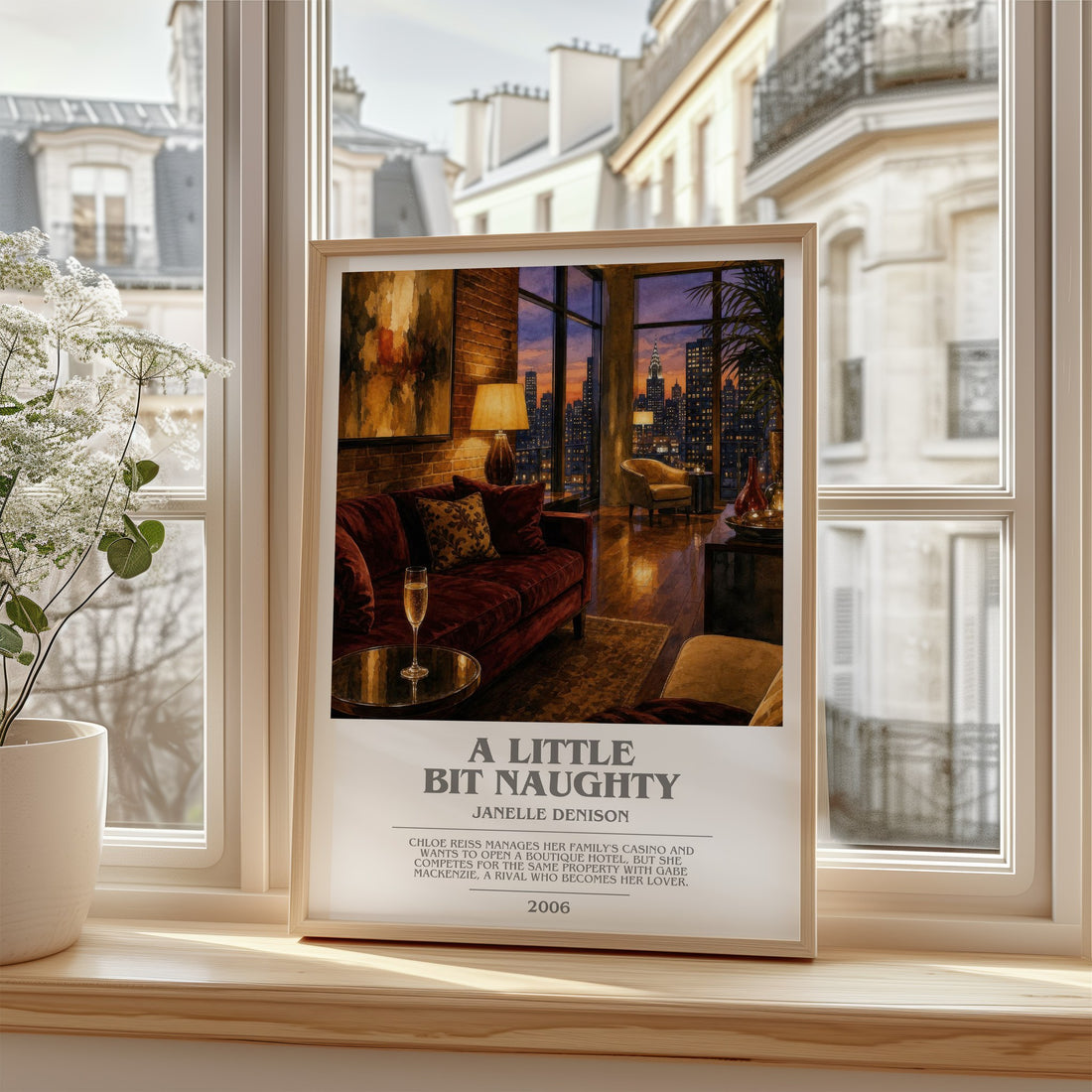 A Little Bit Naughty bookish poster colour and style options – Janelle Denison book art