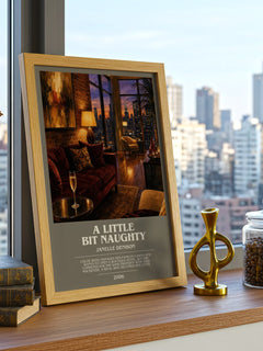 A Little Bit Naughty bookish print framed by window – literary home decor