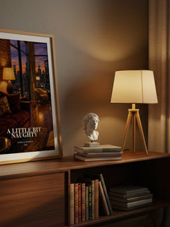 A Little Bit Naughty watercolour print on bookshelf – Janelle Denison fan gift