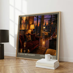 A Little Bit Naughty literary print framed by window – literary home decor