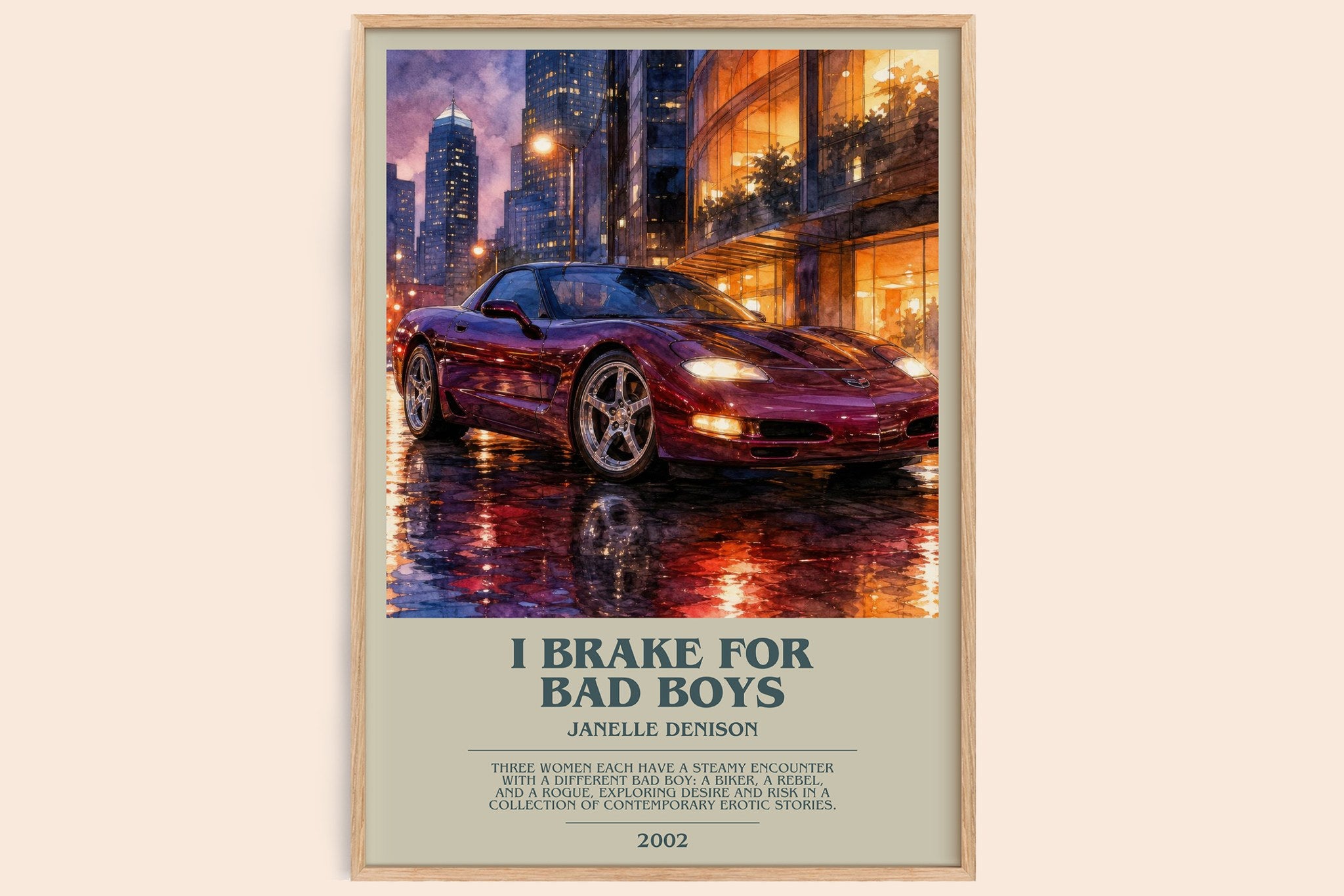 I brake for bad boys Bookish Wall Art by Janelle Denison