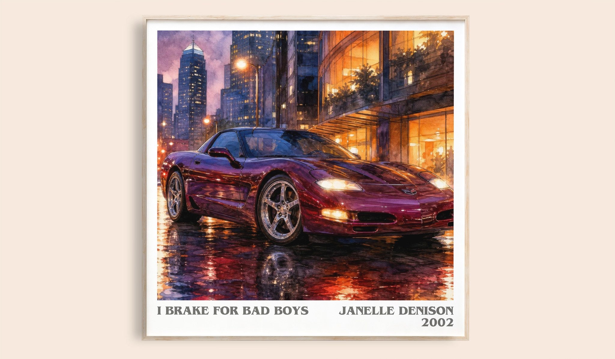 I brake for bad boys Literary Art Print by Janelle Denison