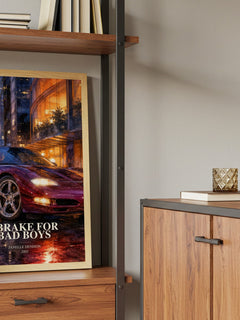 I brake for bad boys book watercolour illustration paper finish options – matte satin gloss