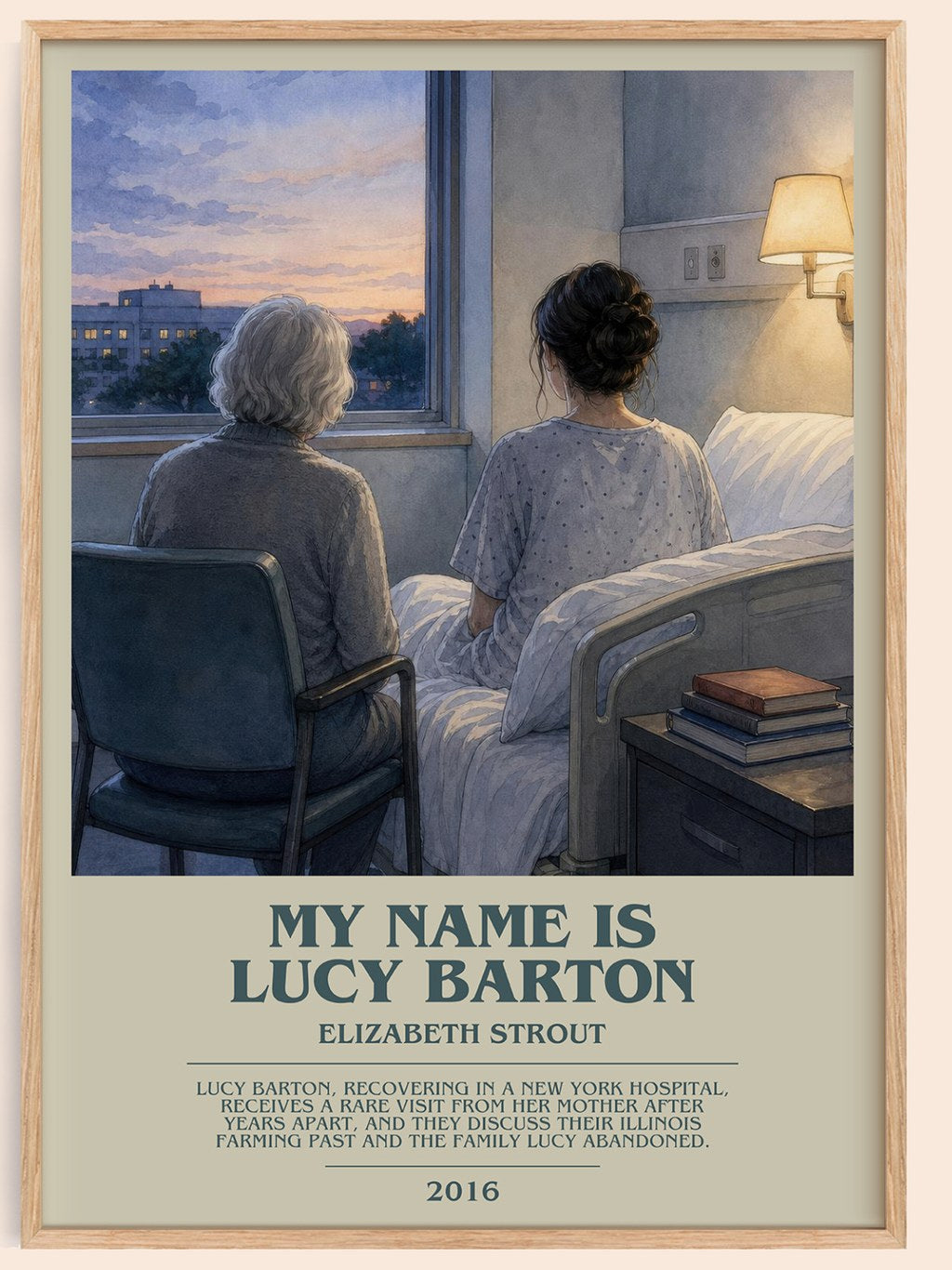 My Name is Lucy Barton bookish book poster by Elizabeth Strout – framed literary art print