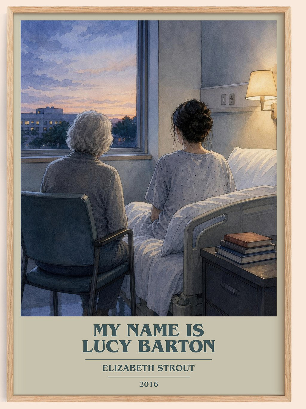 My Name is Lucy Barton book cover book poster by Elizabeth Strout – framed literary art print