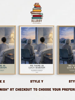 My Name is Lucy Barton book cover print in frame leaning in hallway – literary fiction wall art