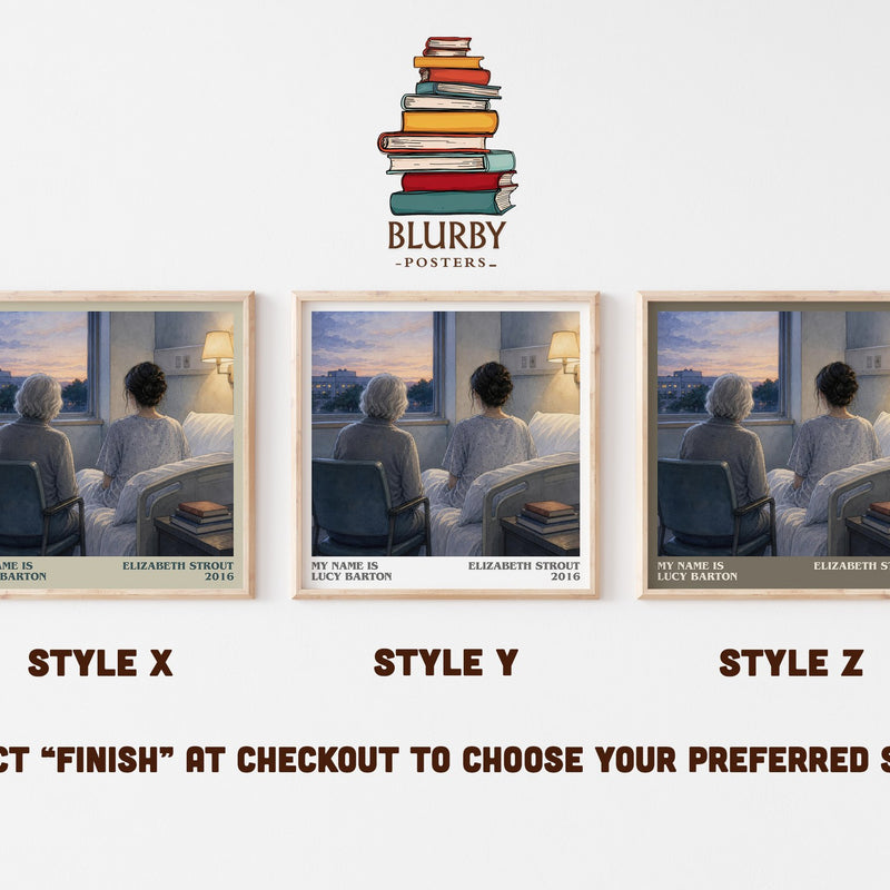 My Name is Lucy Barton literary print in frame leaning in hallway – literary fiction wall art