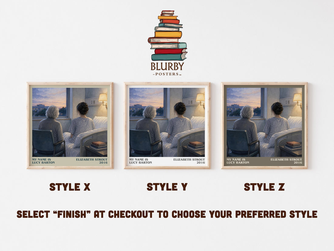 My Name is Lucy Barton literary print in frame leaning in hallway – literary fiction wall art (mockup)