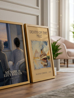 My Name is Lucy Barton watercolour print framed by window – literary home decor
