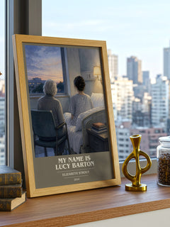 My Name is Lucy Barton book cover print framed by window – literary home decor