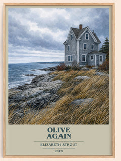 Olive Again book cover book poster by Elizabeth Strout – framed literary art print