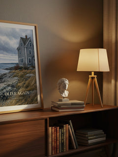 Olive Again watercolour print on bookshelf – Elizabeth Strout fan gift