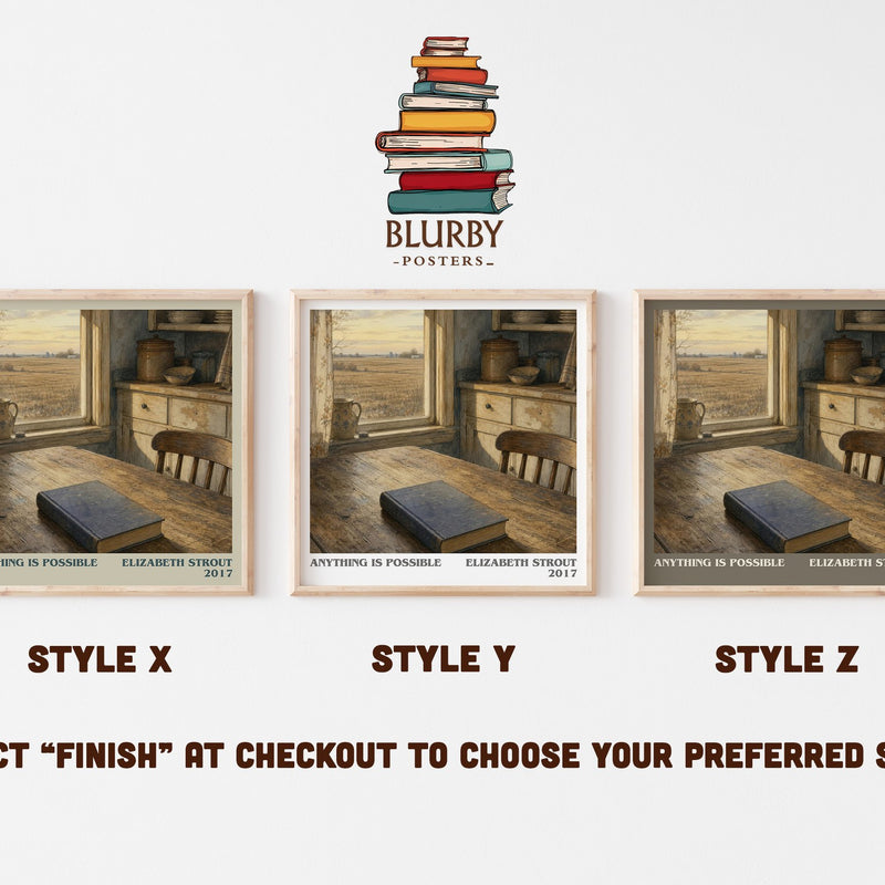 Anything is possible literary print in frame leaning in hallway – literary fiction wall art