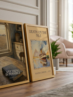 Anything is possible watercolour print framed by window – literary home decor