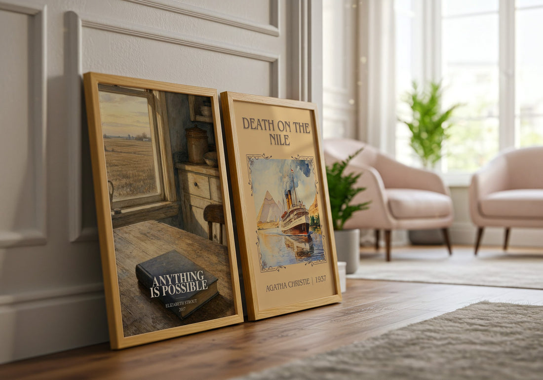 Anything is possible watercolour print framed by window – literary home decor