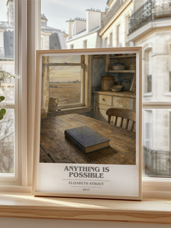 Anything is possible book cover poster colour and style options – Elizabeth Strout book art