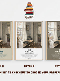 Oh William! bookish print in frame leaning in hallway – literary fiction wall art