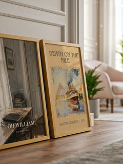 Oh William! watercolour print framed by window – literary home decor