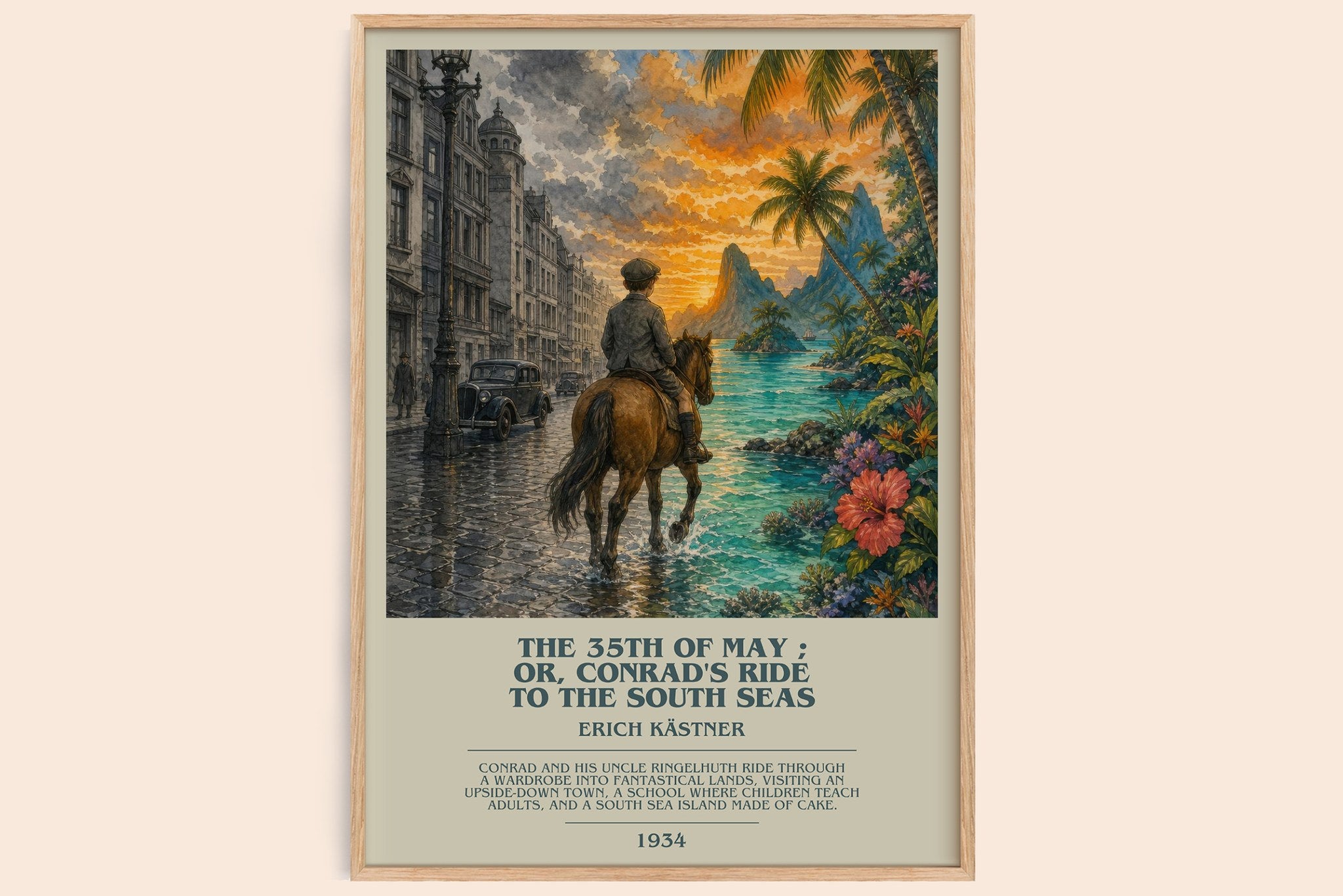 35th of May ; or, Conrad's ride to the South seas Bookish Wall Art by Erich Kästner