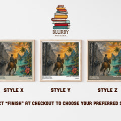 The 35th of May ; or, Conrad's ride to the South seas literary print in frame leaning in hallway – childrens wall art