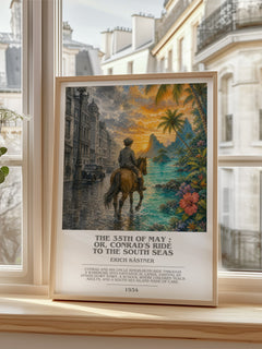 The 35th of May ; or, Conrad's ride to the South seas bookish poster colour and style options – Erich Kästner book art