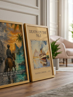 The 35th of May ; or, Conrad's ride to the South seas watercolour print framed by window – literary home decor