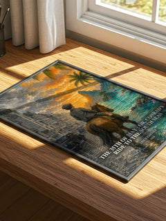 The 35th of May ; or, Conrad's ride to the South seas watercolour book poster framed on wall – childrens wall art