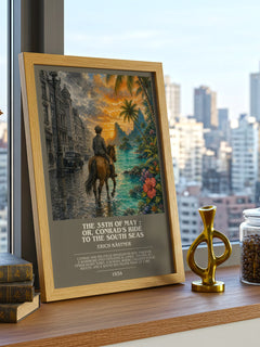The 35th of May ; or, Conrad's ride to the South seas bookish print framed by window – literary home decor