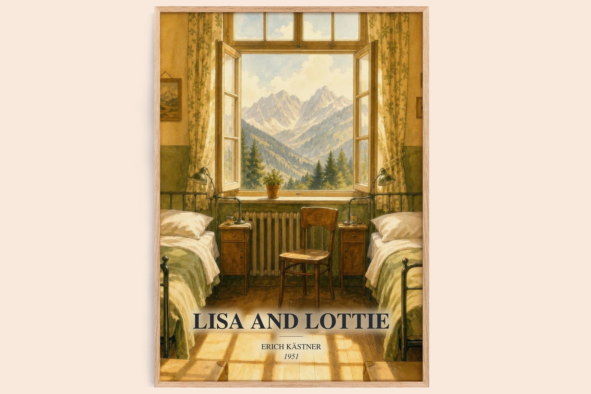Lisa and Lottie Book Watercolour Illustration by Erich Kästner